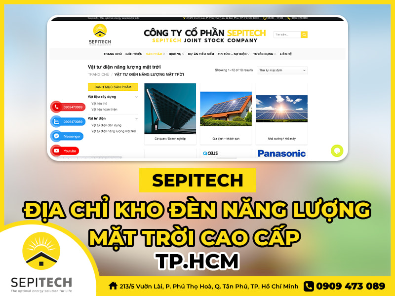 Sepitech - Địa chỉ kho đèn năng lượng mặt trời cao cấp TPHCM