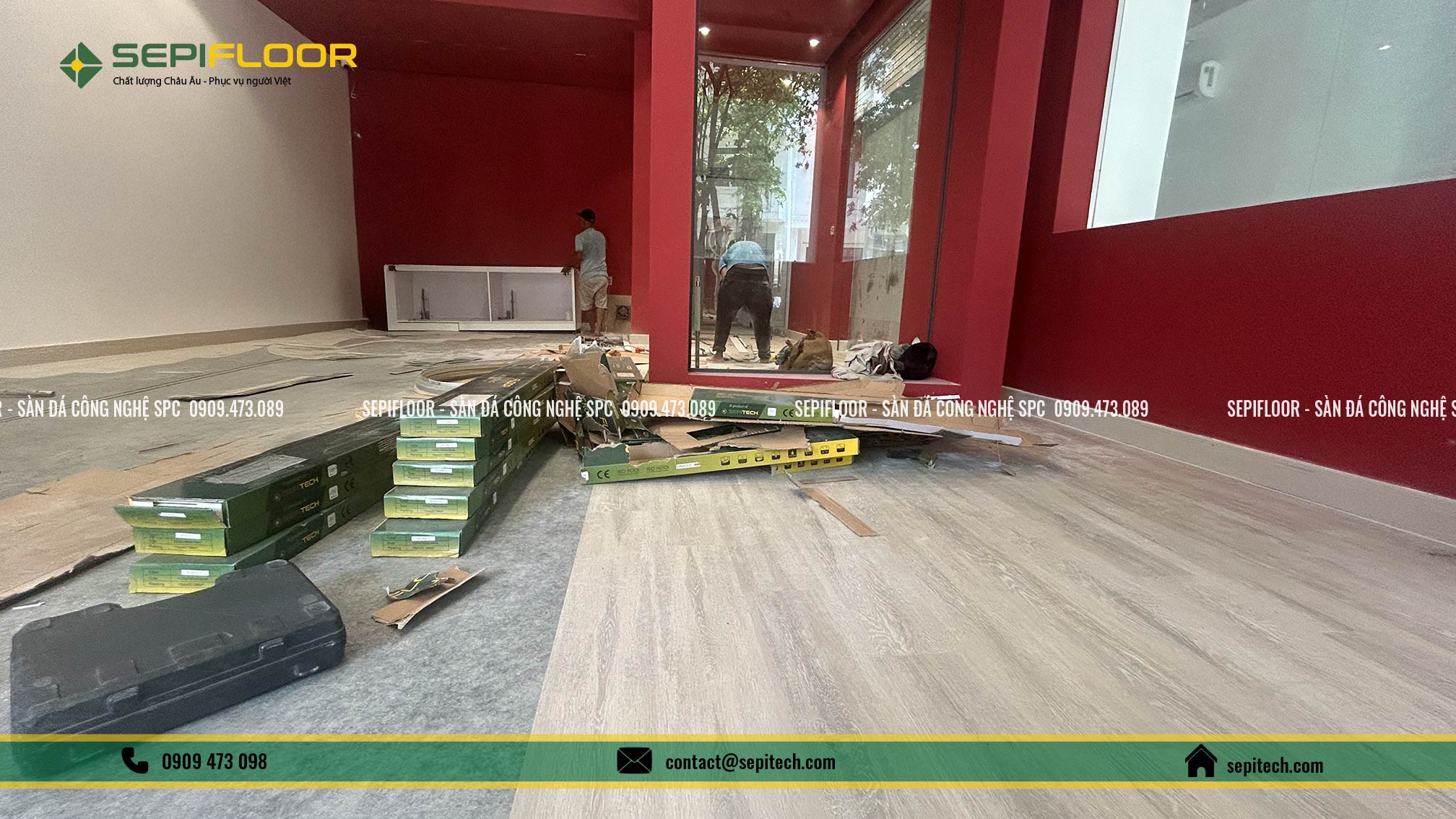 Thi công dự án Showroom sàn SEPIFLOOR